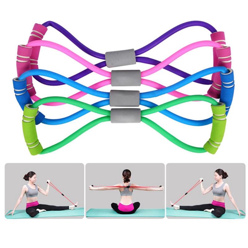 Erholi 8 Word Type Resistance Band Fitness Yoga Training Stretch Elastic Pull Rope Straps 