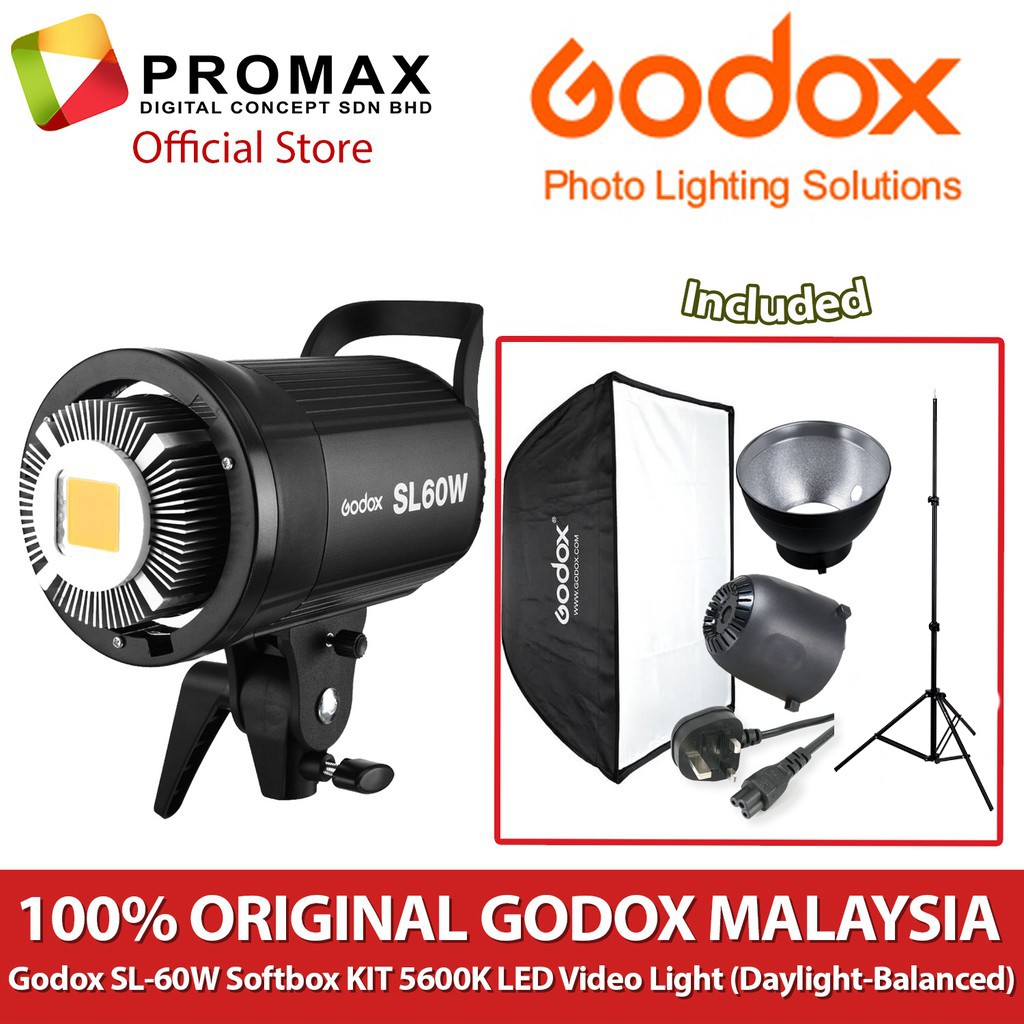 Godox SL60W SL60W SL60 with stand and softbox / Bandoor kit LED Video