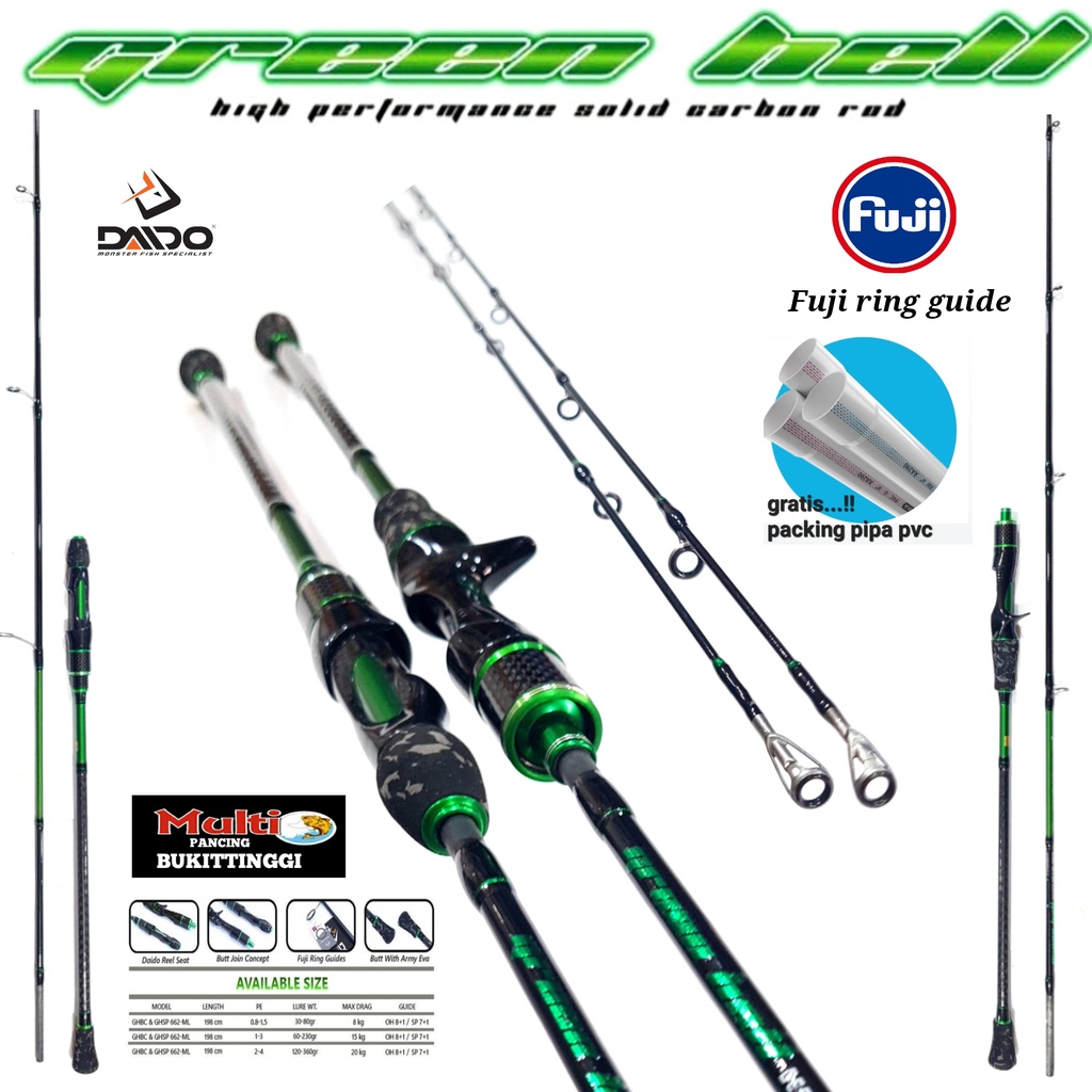 Daido green jigging Fishing Rod hell spinning / green hell BC (OH