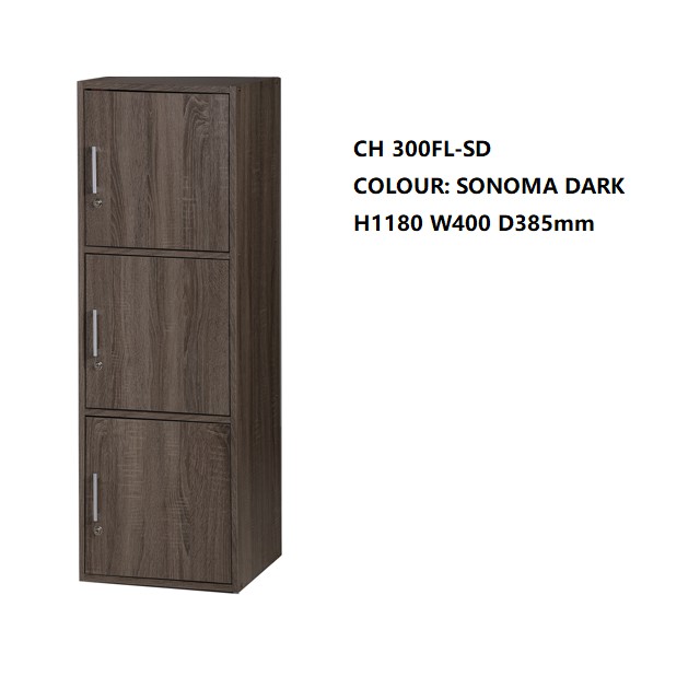 3 Doors Storage Cabinet With Lock Utility Shelf Book Shelf Shopee Malaysia
