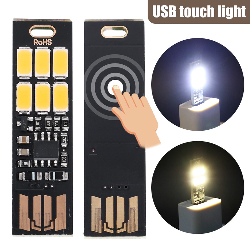 MINI Touch Switch USB Mobile Power Camping Lamp 6 LED Night Lights Lamp HIJB 