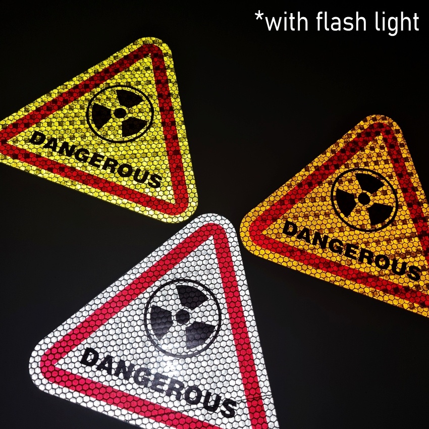 Reflective Sticker Dangerous Nuclear Bomb Motorcycle Vehicle Decal Decoration Motor Car Driving Safety Warning