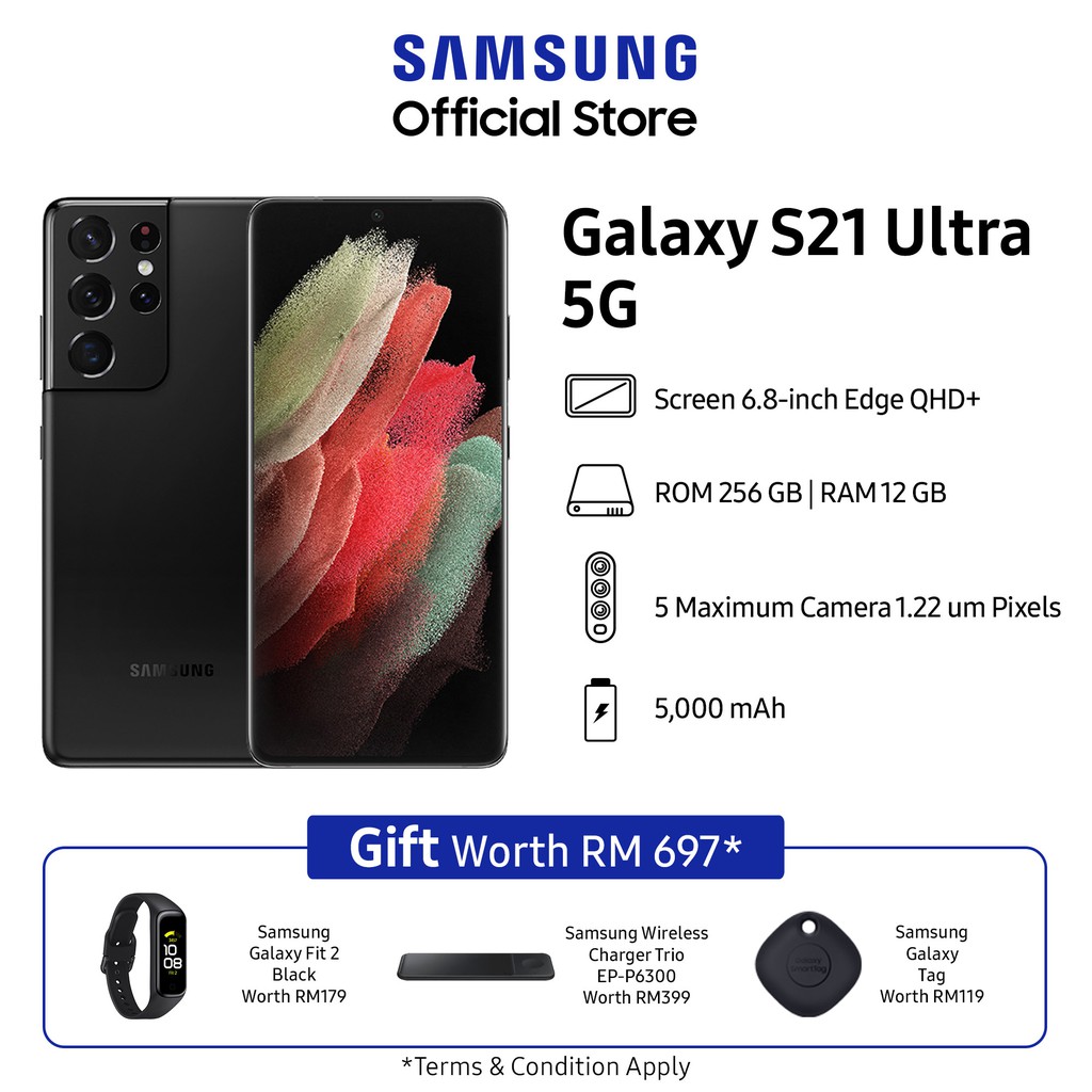 Samsung Galaxy S21 Ultra 5g G998 Black Silver 12gb Ram 256gb Rom Shopee Malaysia