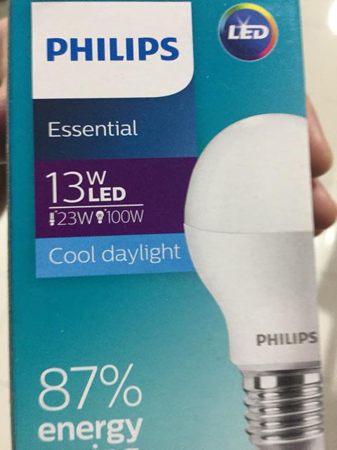 13W PHILIPS ESSENTIAL E27 Cool DayLight LED BULB | Shopee Malaysia