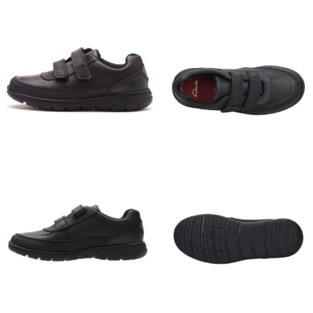 clarks kids black shoes