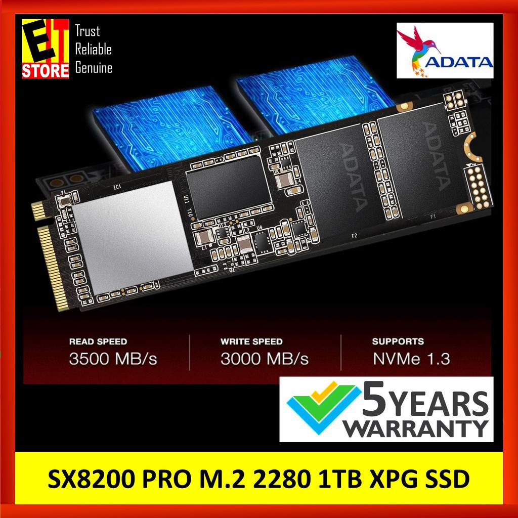 Adata Xpg Sx8200 Pro 1tb Pcie Gen3x4 M2 2280 Solid State Drive Xpg Gaming Shopee Malaysia 3254