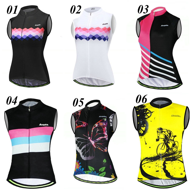 Aogda Cycling Jerseys Bike Sleeveless Shirts Men Biking Vest Clothing Bicycle Jacket Tight