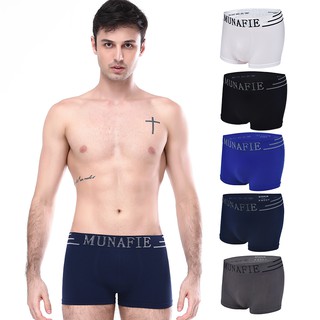 MUNAFIE Men's Boxer Briefs Breathable Comfortable Mid-Waist Shorts Head Seamless Street Wear Youth