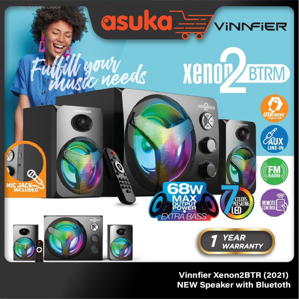 Vinnfier Xenon2BTR (2021) NEW Speaker with Bluetoth (1 yrs Limited Hardware Warranty)
