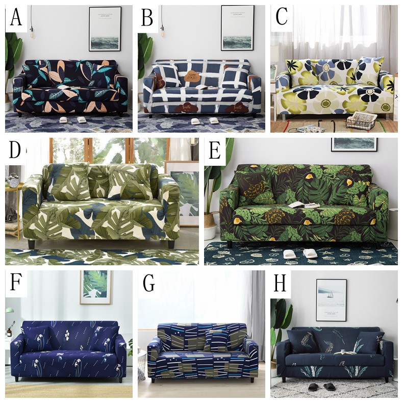 Universal Brown Leaves Printed Sofa Covers For Living Room Multi