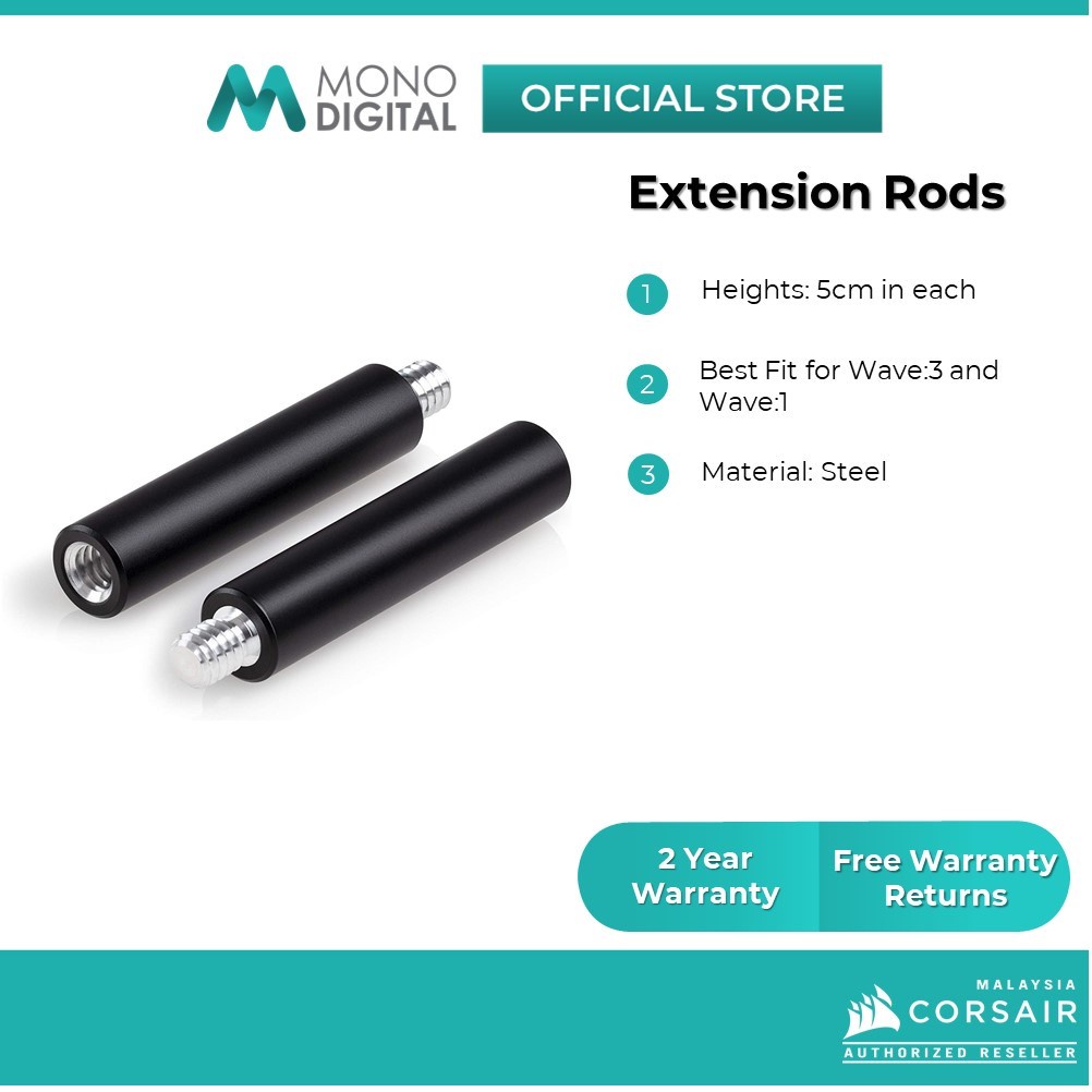 CORSAIR ELGATO Wave Extension Rods Custom built for Elgato Wave Microphone Stand 10MAF9901