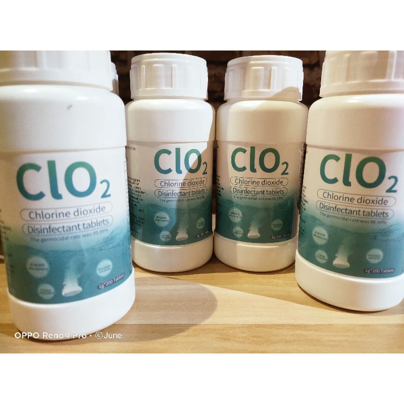 ClO2 Chlorine Dioxide Disinfectant Tablets Kill 99.99 200 tablets