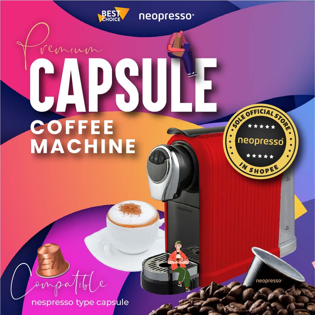 Coftea NS Capsule Coffee Machine (Compatible with Nespresso Capsule) suitable for Home & Office Use