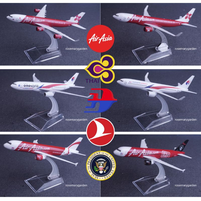 Ready Stock Aircraft Model Air Plane Aeroplane Air Asia Mas Turkey Airbus Boeing Aeroplane Diecast 16cm Shopee Malaysia