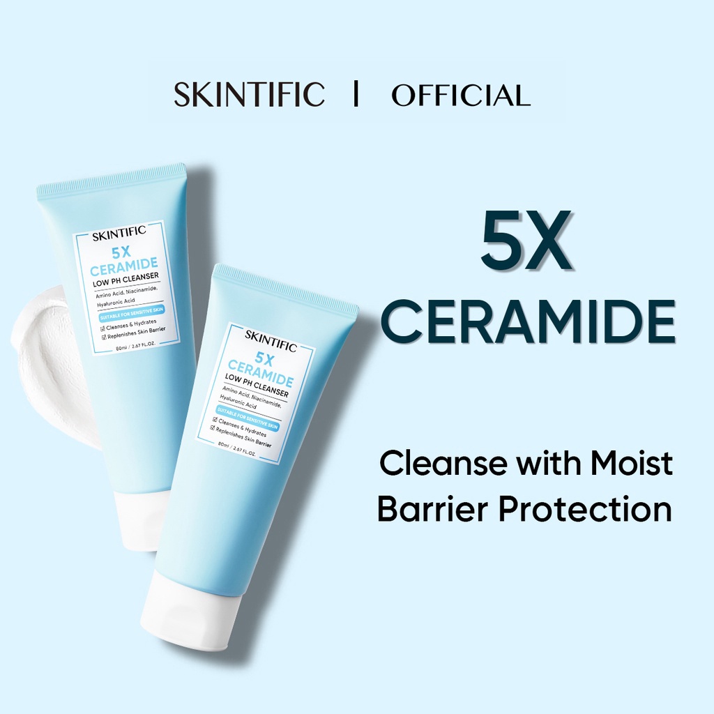 SKINTIFIC 5X Ceramide Low PH Sensitive Skin foam cleanser (80ml