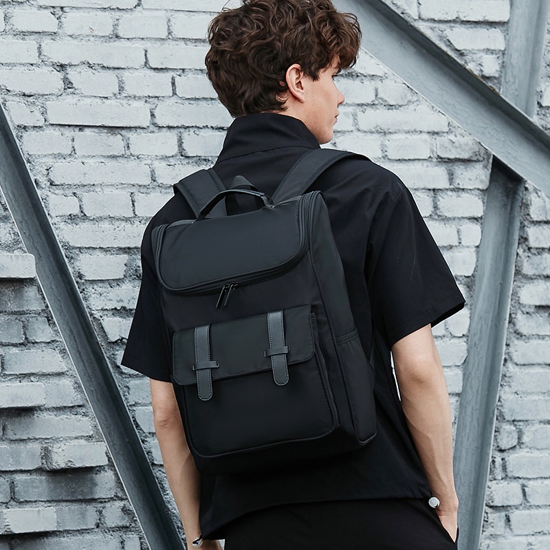 Trendy Men Nylon Backpack Big Capacity Bag Laptop Notebook Korean Korea