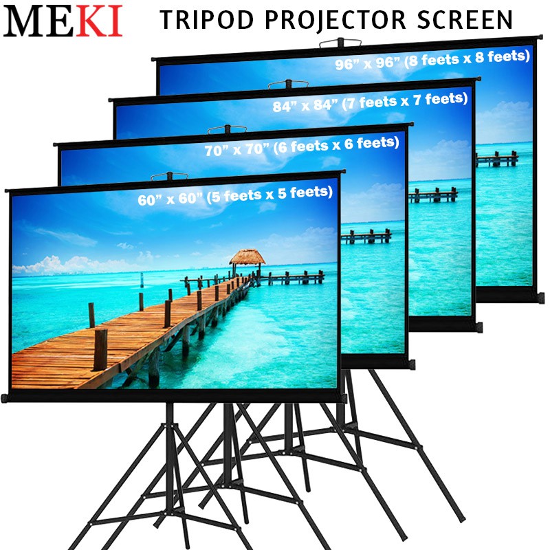Meki 4 Sizes 60&quot; / 70&quot; / 84&quot; / 96&quot; Solid Series Tripod Projector Screen