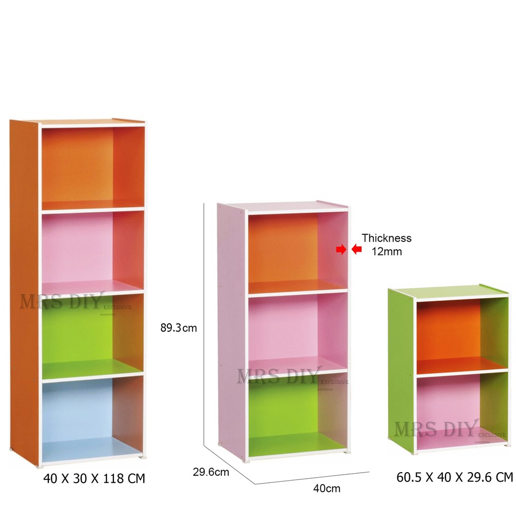 MRS DIY BOOK SHELF RAK  BUKU  COMPARTMENT UTILITY SHELF 