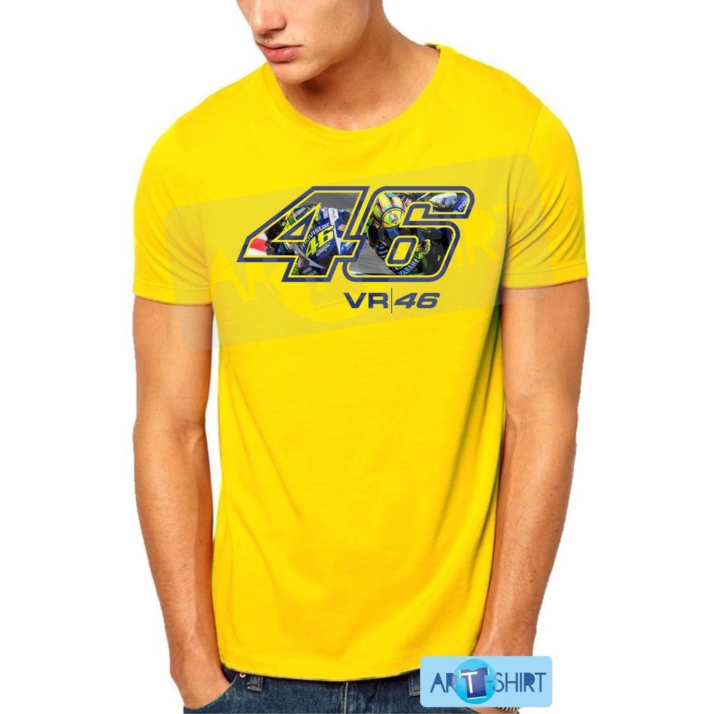 Negro Hombre Valentino Rossi Maglia Camiseta S