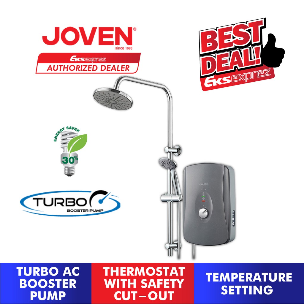JOVEN Water Heater With Turbo AC Booster Pump & Rainshower SL30P(RS)