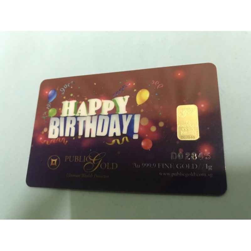 Goldbar PublicGold 1g 999.9 Happy Birthday