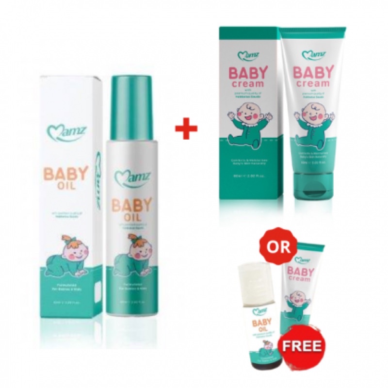 Mamz Combo Habbatus Sauda Baby Oil Spray & Cream (60mL X 2) Shopee