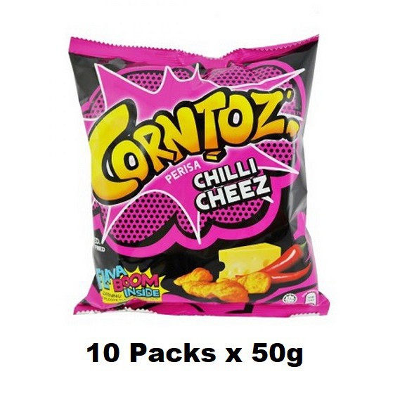 10 Packs Corntoz Chilli Cheez Ringz 50g each HALAL (LOCAL READY STOCKS