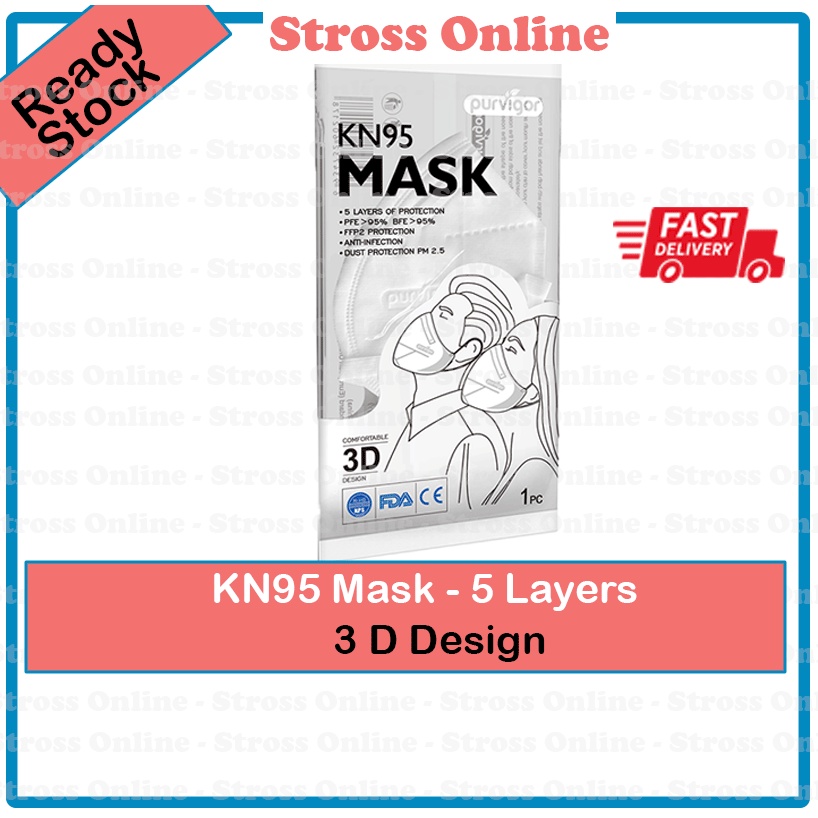 [Original] Purvigor 5 Layers KN95 Mask (GB2626-2006) Grade 3D mask ...