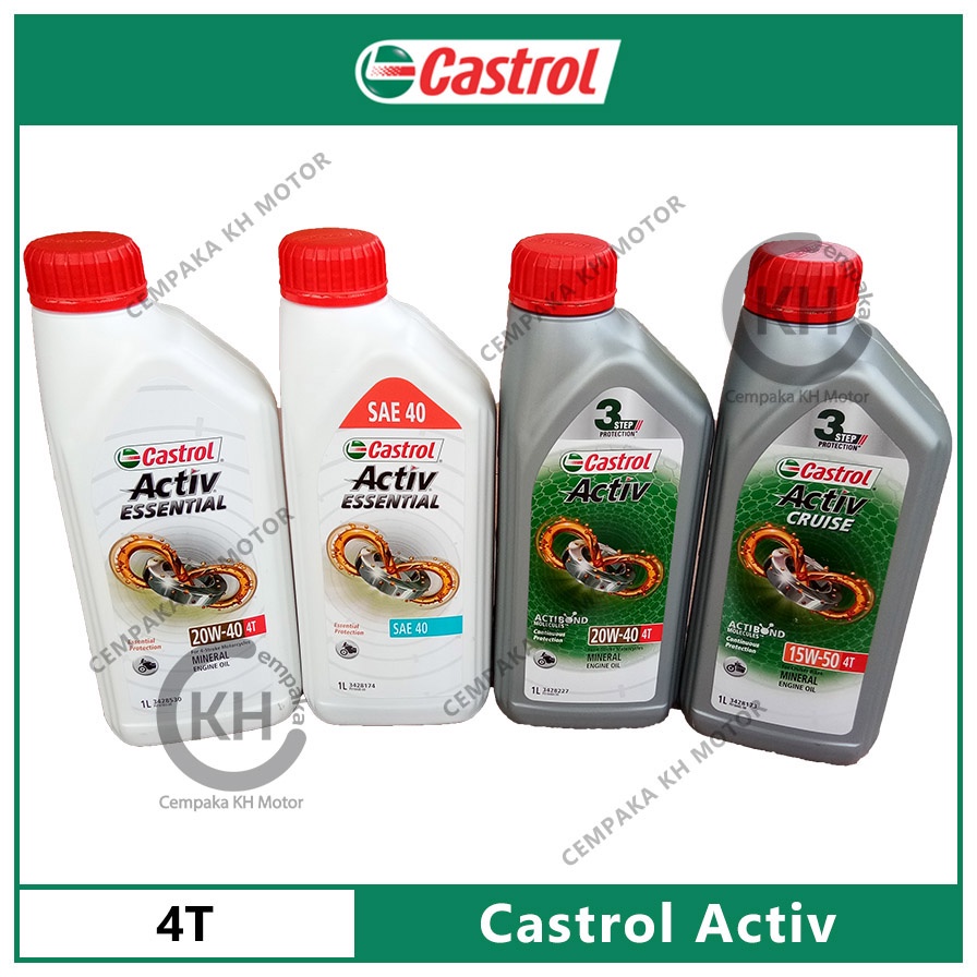 100 Original Castrol Activ Essential 4t 20w 40sae 4020w 40cruise