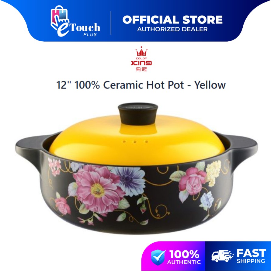 Color King 4000ML / 4L Ceramic Hot Pot Cookware Shangchu Series - Yellow