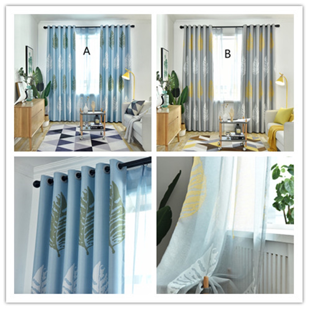 Jinyahome 1pc Shading High Blackout Four Leaves Drapery Window Bedroom Door Curtain Livingroom Childrenroom Slidingdoor