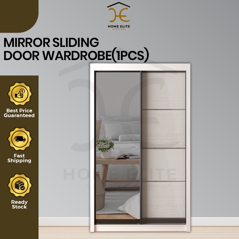 Home Elite Sliding Doors Wardrobe Almari Baju Anti Jump 2 Sliding