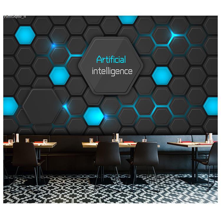 ℗3D stereo technology wallpaper modern office background wall cloth company  Internet cafe mural e-sports hall decoration | Shopee Malaysia