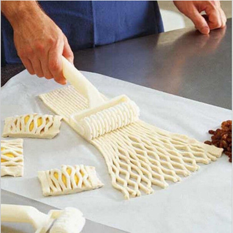 Kitchen Baking Pastry Dough Bread Cookie Pie Pizza Lattice Roller Cutter Knife Craft Baking Bakery Pasta Maker Cooking Tools