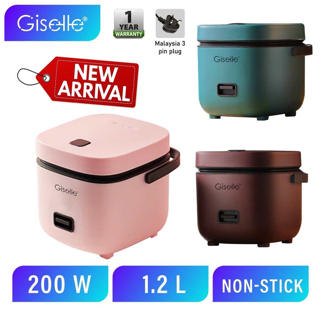 Giselle Mini Rice Cooker 1 2l With Non Stick Pot And Steamer 200w
