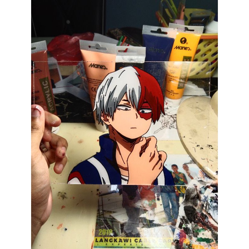 glass painting anime boku no hero academia shoto todoroki Shopee Malaysia