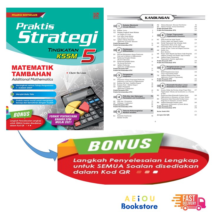 Aeiou Spm Buku Latihan Tingkatan 5 Praktis Strategi Matematik Tambahan Kssm Dwibahasa Pelangi Academic Shopee Malaysia