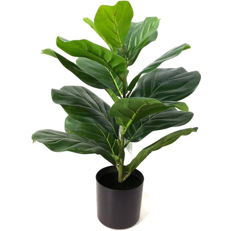 Artificial Fiddle Leaf Fig Tree/Fake Ficus Lyrata Plant with 15 Leaves ...