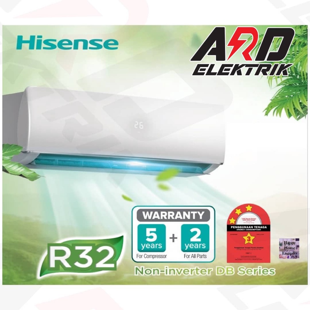 Hisense 1hp R32 Non Inverter Air Conditioner An10dbg Aircond Shopee Malaysia 7842