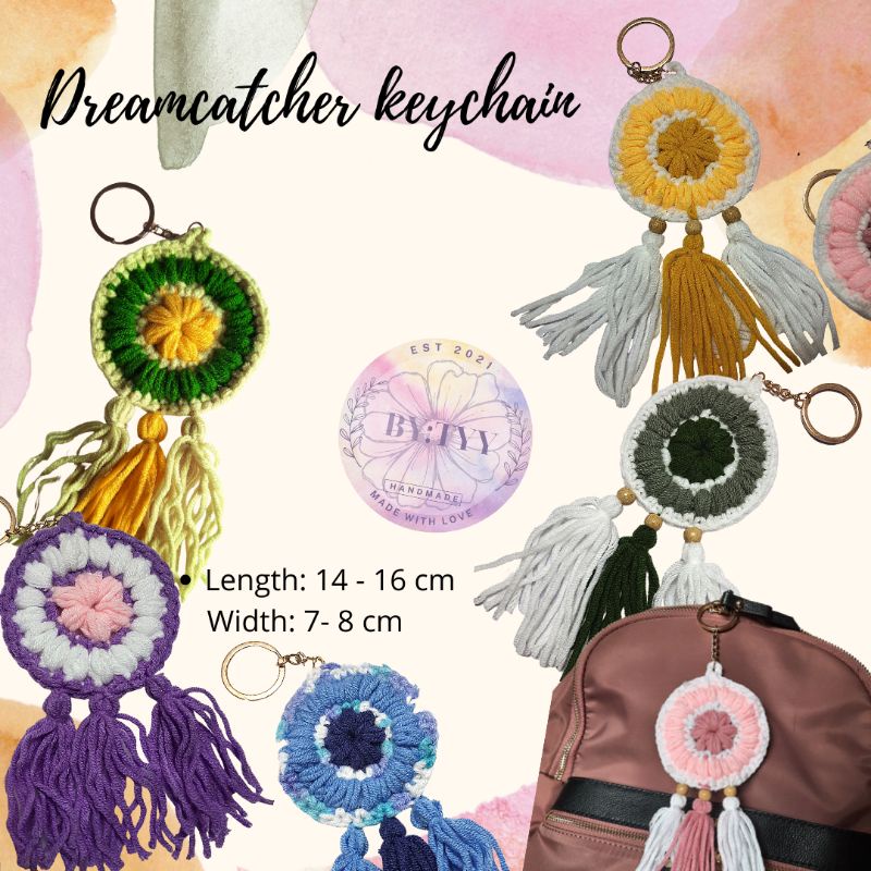 Tyy's //Cute Handmade Crochet Dreamcatcher Keychains