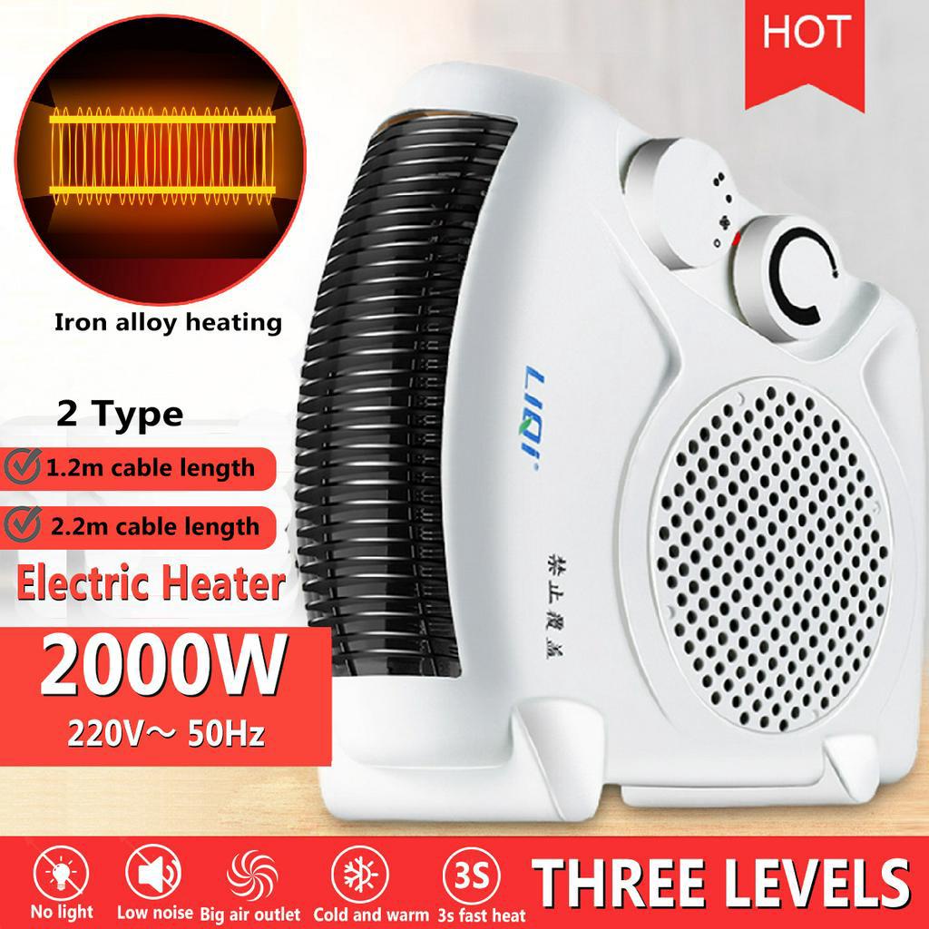 2000W Portable Electric Fan Heater Personal Space Electric Air Heater Fan Warmer Winter Home Office Desktop Electric Heater