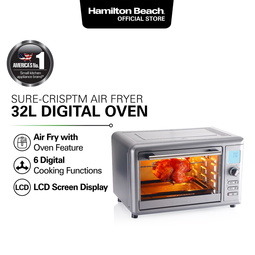 Hamilton Beach 32L Sure Crisp™ Air Fryer Digital Oven with Rotisserie, 31154-SAU