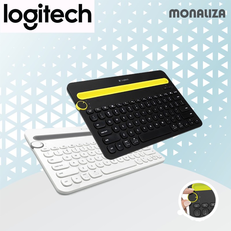 Logitech K480 Bluetooth Multi Device Keyboard Black White Shopee Malaysia