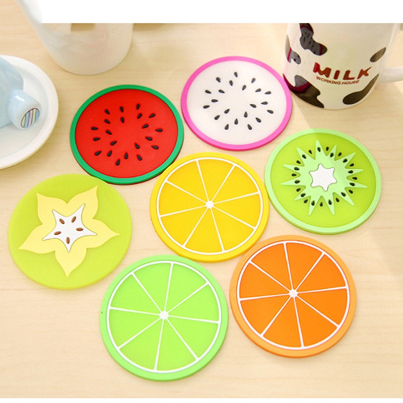 Fruit Shape Silicone Cup Coaster Anti-Slip Mat Insulation Pad Coaster YL
