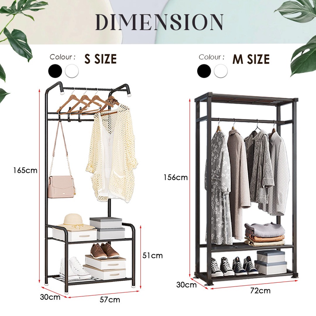 READY STOCK FINSSO: Pasha Wardrobe Cabinet/ Clothes Rack / Hanging Organizer / Baju Kabinet / Rak Baju