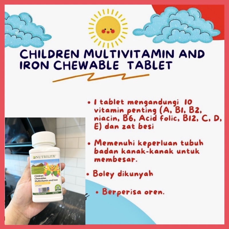 [NUTRILITEFAST SHIPPING] Children Multivitamin and Iron Chewables