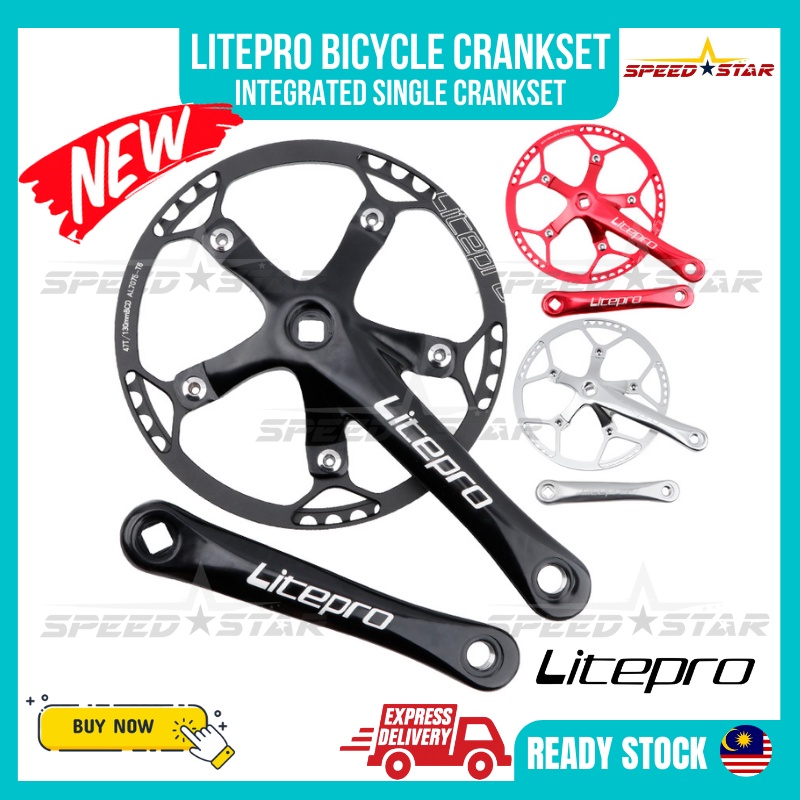 Litepro Single/3/6/7/8 Speed Speed Crankset 170mm Crankarms 130 BCD