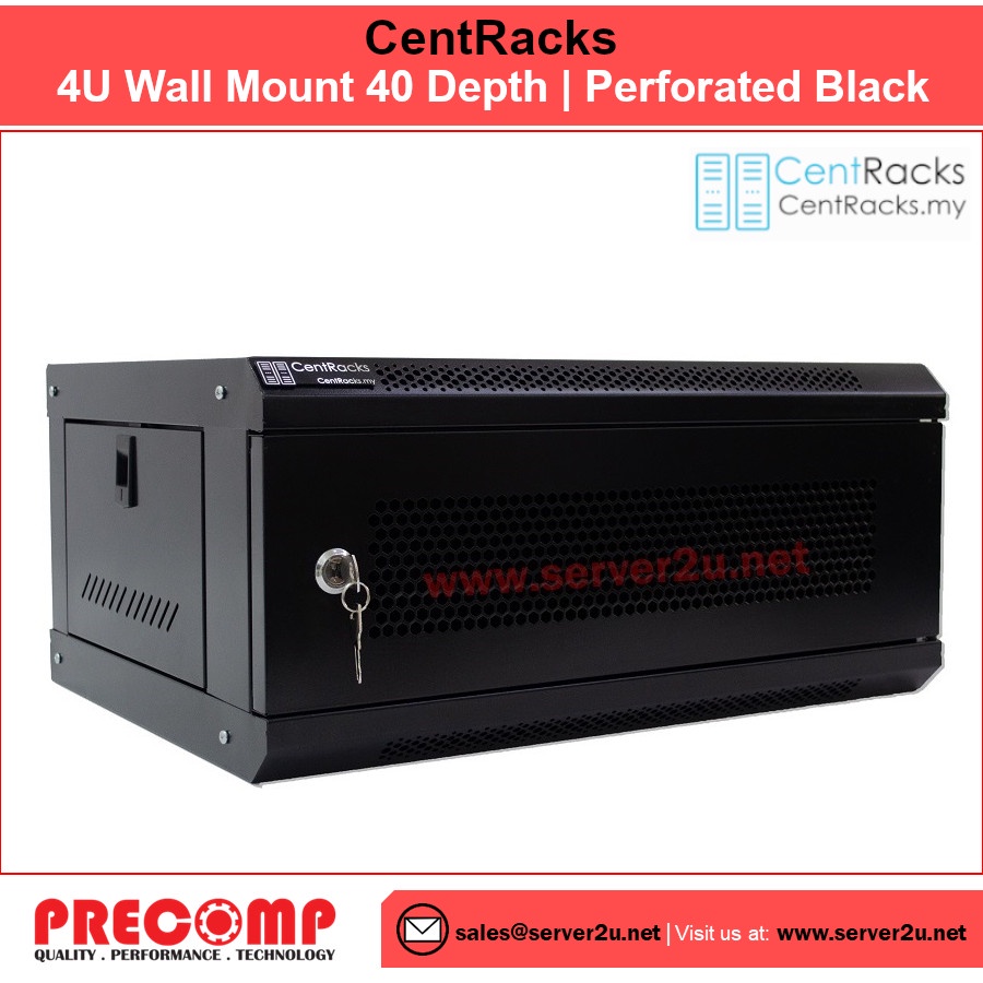 [FULLY ASSEMBLED] CentRacks 4U (40cm x 24cm x 53cm) Wall Mount Server Rack