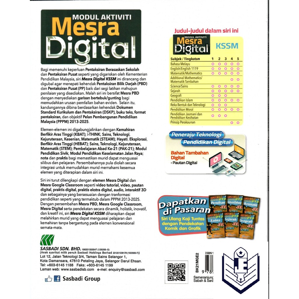 Sasbadi Modul Aktiviti Mesra Digital Geografi Tingkatan 2 Shopee Malaysia