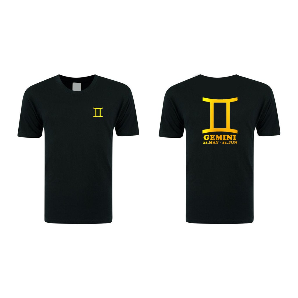 [12 ZODIAC SERIES] GEMINI T-SHIRT WITH GOLDEN GRAPHIC AND WORD ( 双子座 GEMINI )